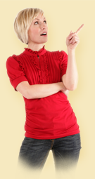 Pointing woman.
