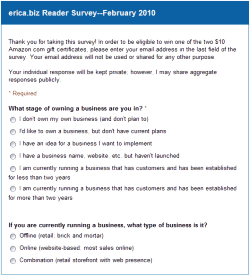 erica.biz survey